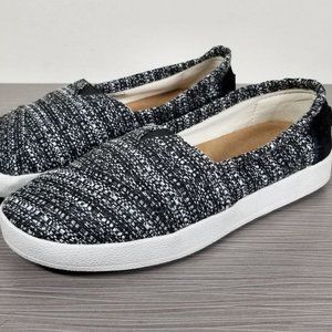TOMS 'Avalon' Boucle Slip-on Shoes, Black Textile, Womens Size 5 / 35.5